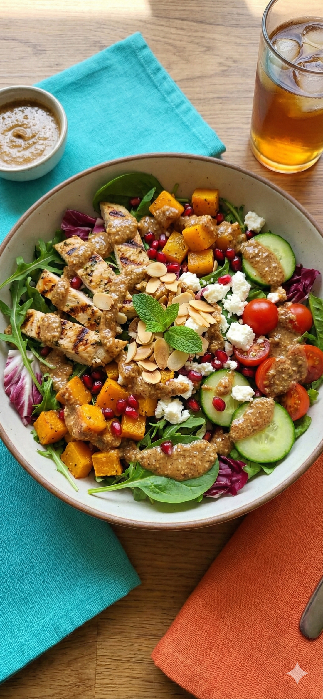 Grilled Chicken Salad with Amlou Dressing